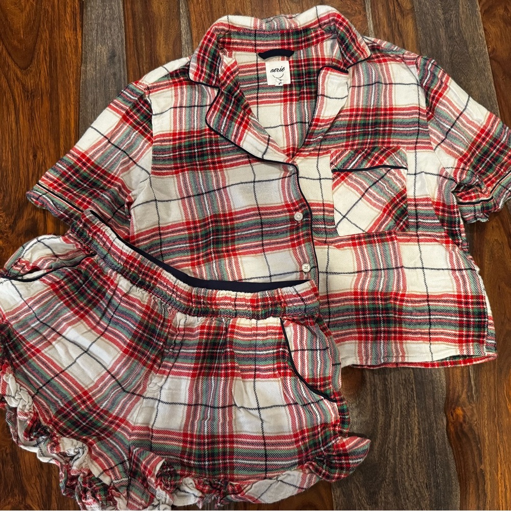 Aerie Plaid Pajama Set Size S